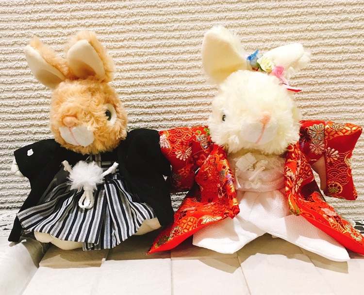 うさぎのぬいぐるみの衣裳は母の友人の力作 和装前撮りdiy 美花嫁図鑑 Farny ファーニー お洒落で可愛い花嫁レポが満載 Byプラコレ